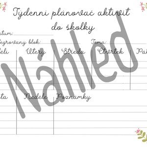 Týdenní plánovač do školky 
