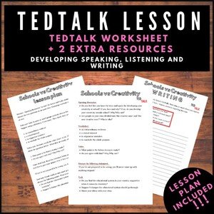 TED talk School vs Creativity | Plán hodiny, pracovní list, bonusové nápady