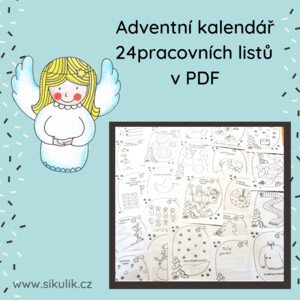 Adventní pracovní listy černobílé