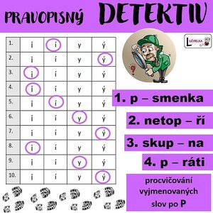 Pravopisný detektiv - vyjmenovaná slova po P