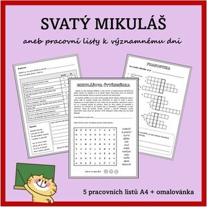 Svatý Mikuláš - pracovní listy