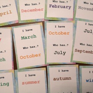 I have, who has - Months and Seasons - Já mám, kdo má? Měsíce, roční období