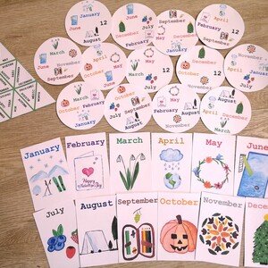 Měsíce v roce anglicky - najdi dvojče, trimono, flashcards