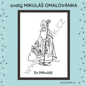Svatý Mikuláš omalovánka