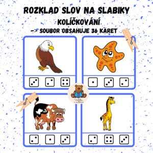 Rozklad slov na slabiky, kolíčkování - zvířata