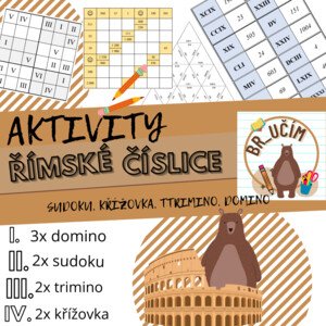 Římské číslice - domino, trimino, křížovka a sudoku