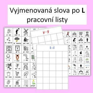 Vyjmenovaná slova po L - pracovní listy