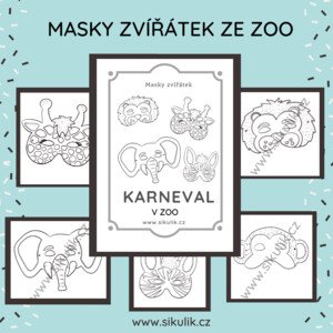 Omalovánkové masky zvířátek ze ZOO