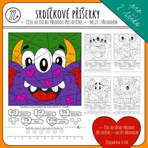 Srdíčkové příšerky - sčítáme a odčítáme do 100 bez přechodu