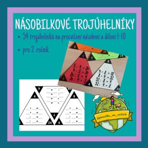 Násobilkové trojúhelníky - procvičování násobení a dělení do 100