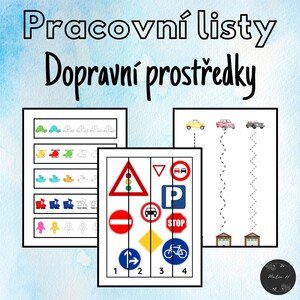 Dopravní prostředky, pracovní listy