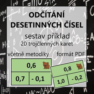 Sestav příklad - DESETINNÁ ČÍSLA - odčítání