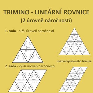 Trimino – LINEÁRNÍ ROVNICE (2 úrovně obtížnosti)