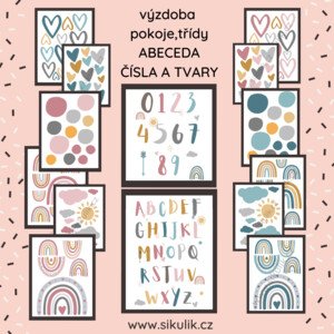 výzdoba pokoje,třídy ABECEDA ČÍSLA A TVARY