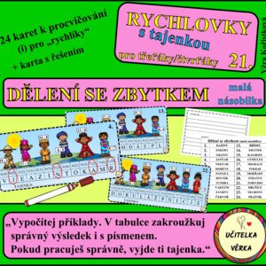RYCHLOVKY 21 - DĚLENÍ SE ZBYTKEM (malá násobilka)