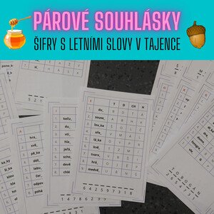 Párové souhlásky (spodoba znělosti) - šifry s letními slovy v tajence