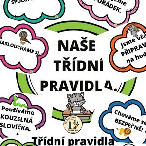 Třídní pravidla ozdobená zvířátky 