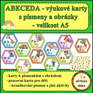 ABECEDA - šestiúhelníky A5 - barevná řada