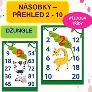 NÁSOBKY - DŽUNGLE 2 - 10 (VÝZDOBA TŘÍDY)