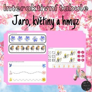 Jaro, květiny a hmyz, interaktivní tabule