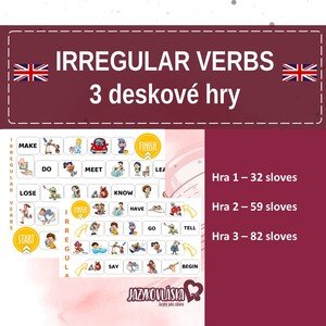 Irregular verbs (Nepravidelná slovesa) 3 hry