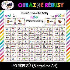 OBRÁZKOVÉ RÉBUSY - kartičky