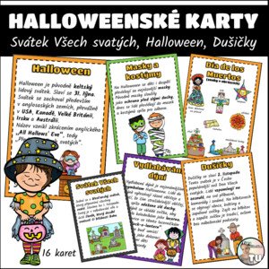 Halloweenské karty + svátek Všech svatých + Dušičky + Día de los Muertos