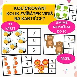 POČÍTÁME ZVÍŘÁTKA - KOLÍČKOVÁNÍ ( do 10)