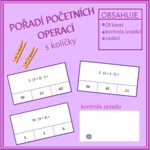 Pořadí početních operací s kolíčky (závorky, násobení, dělení)