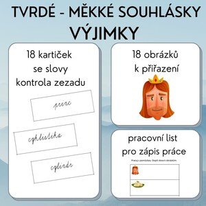 Výjimky - tvrdé, měkké souhlásky