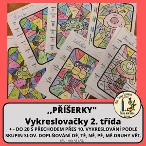 Příšerky - vykreslovačky 2. třída - M, ČJ