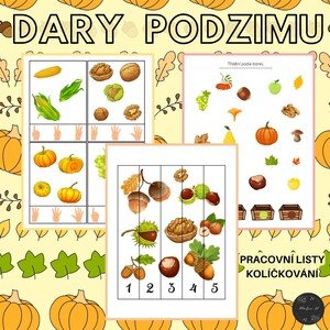 Dary (plody) podzimu, kolíčkování a pracovní listy