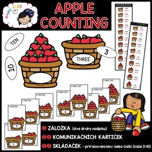 APPLE COUNTING - skládačky, kartičky a záložky