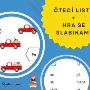 Čtecí listy, hra se slabikami 