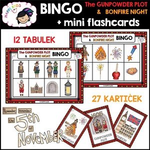 BINGO + mini FLASHCARDS - The Gunpowder Plot and Bonfire Night
