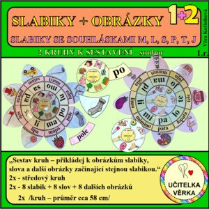 SLABIKY + OBRÁZKY – 2x kruh k sestavení – soubor