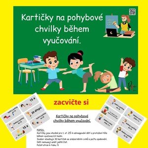 Kartičky na pohybové chvilky během vyučování.
