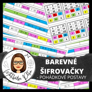 BAREVNÉ ŠIFROVAČKY Z MATEMATIKY - POHÁDKOVÉ POSTAVY