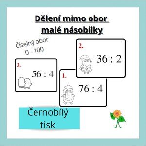 Dělení mimo obor malé násobilky, obor 0 - 100