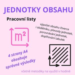 OBSAH a jeho jednotky - pracovní list 4 strany
