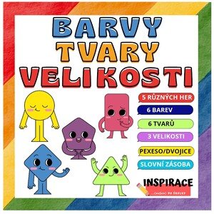 Výuková hra: TVARY, BARVY, VELIKOSTI (geometrické tvary)