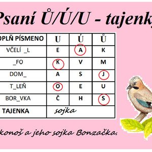 psaní u,ú,ů - tajenky