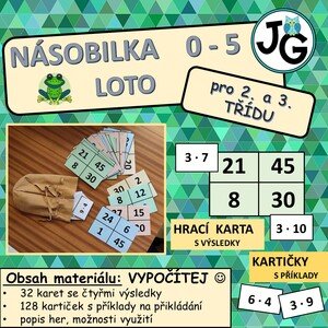 Násobilka 0-5 loto pro druhou a třetí třídu