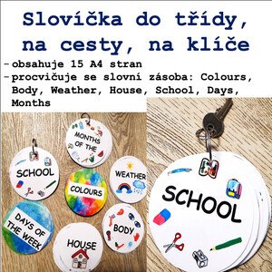 Slovíčka do třídy, na cesty, na klíče 1. sada