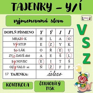 TAJENKY/ vyjmenovaná slova po V+S+Z