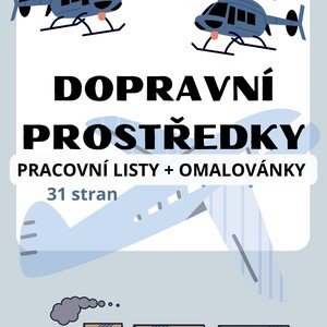 Dopravní prostředky - pracovní listy, omalovánky
