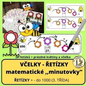 VČELKY- ŘETÍZKY - matematické ,,minutovky" +- do 1000