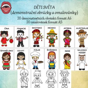 DĚTI SVĚTA: Demonstrační obrázky a omalovánky