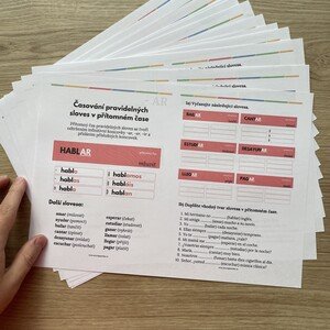 Pracovní listy na časování sloves v přítomném čase ve španělštině