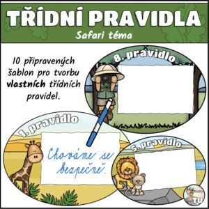 Třídní pravidla (šablona) - safari téma
